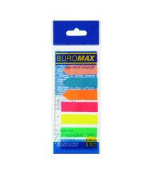 Notite adezive din plastic NEON, 45x12 mm, 42x12 mm, 8 culori, cite 25 de coli.